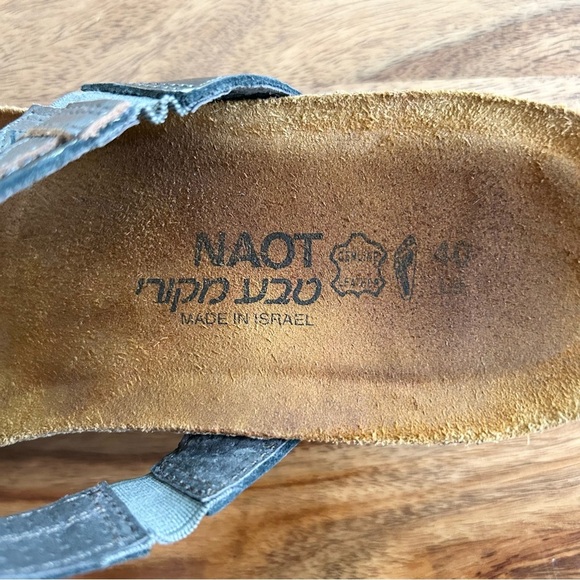 NAOT Kimberly silver bronze metallic women’s slide sandals with cork footbed - Picture 7 of 10